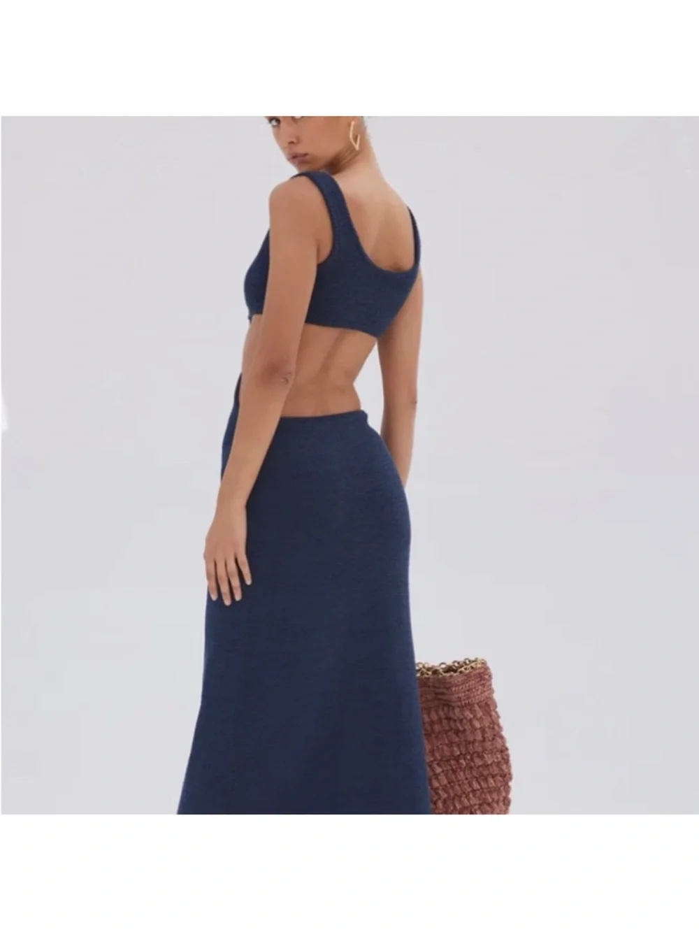 Cult Gaia Bank Knit Midi Dress, in Ink - Picture 2 of 8